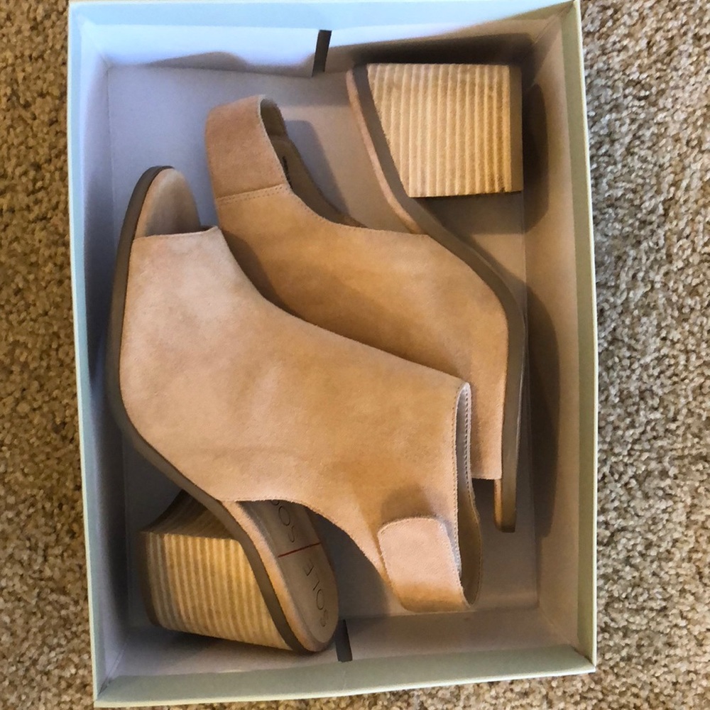 Worn once. Sole Society spring peep-toe booties